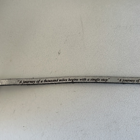 AMEN silver leather wrap bracelet engraved with our journey… - Picture 7 of 10